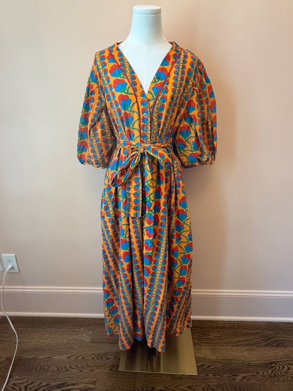 Karavan Colorful Floral Cotton Maxi Dress – One Size